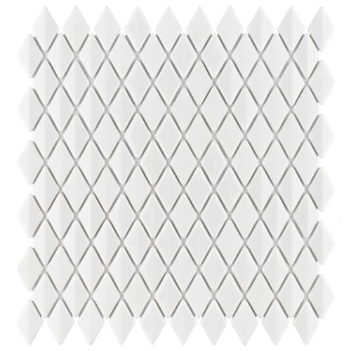 Picture of Expressions Beveled Diamond White 11-5/8"x12" Glass Mos