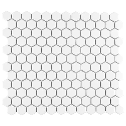 Picture of Metro 1" Hex Matte White 10-1/4"x11-7/8" Porcelain Mos