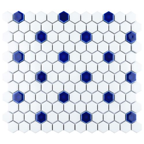 Picture of Metro Ion 1" Hex Sapphire Dot w/Glossy Wht 10-1/4"x11-7/8"