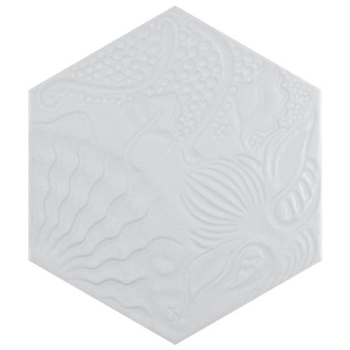Gaudi Lux Hex White 8-5/8"x9-7/8" Porcelain Floor/Wall Tile