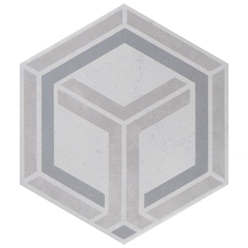 Odda Hex Decor Geo 5-7/8"x6-3/4" Porcelain F/W Tile