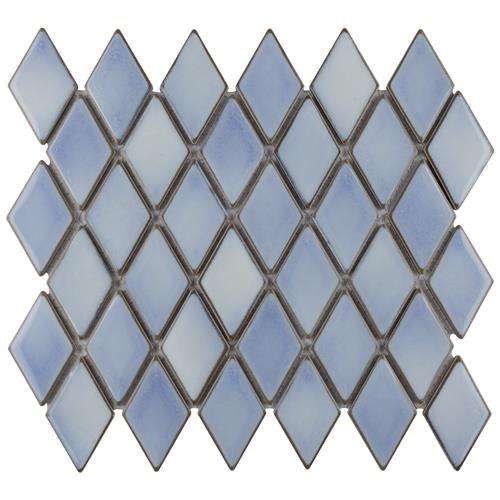 Hudson Kite Frost Blue 10-1/8"x11-3/4" Porcelain Mosaic