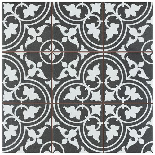 Harmonia Classic Black 13"x13" Ceramic Floor/Wall Tile