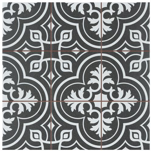 Harmonia Vintage Black 13"x13" Ceramic Floor/Wall Tile