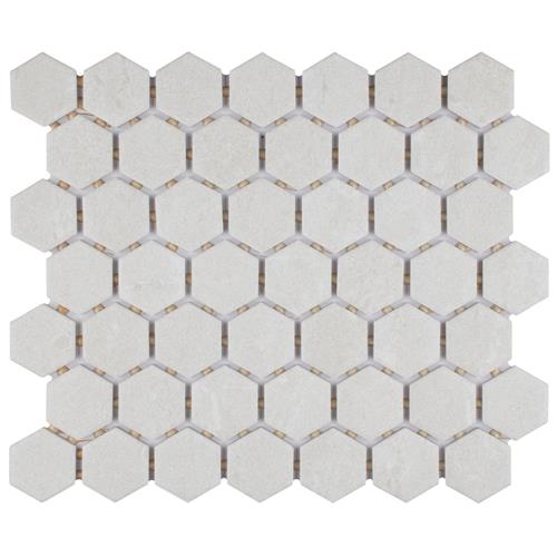 Liverpool Hex White 10"x11-3/8" Ceramic Mosaic