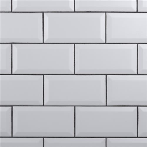 Crown Heights Beveled Matte White 3"x6" Ceramic W Tile