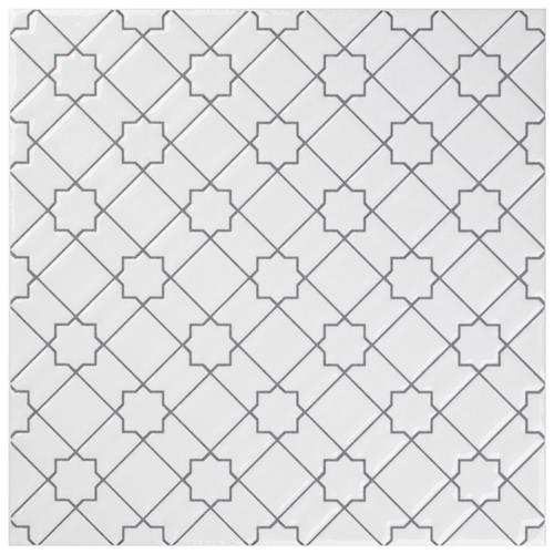 Sevillano Giralda White 7-7/8"x7-7/8" Ceramic Wall Tile